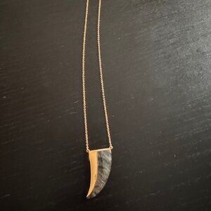 Stella & Dot gold & grey Horn necklace